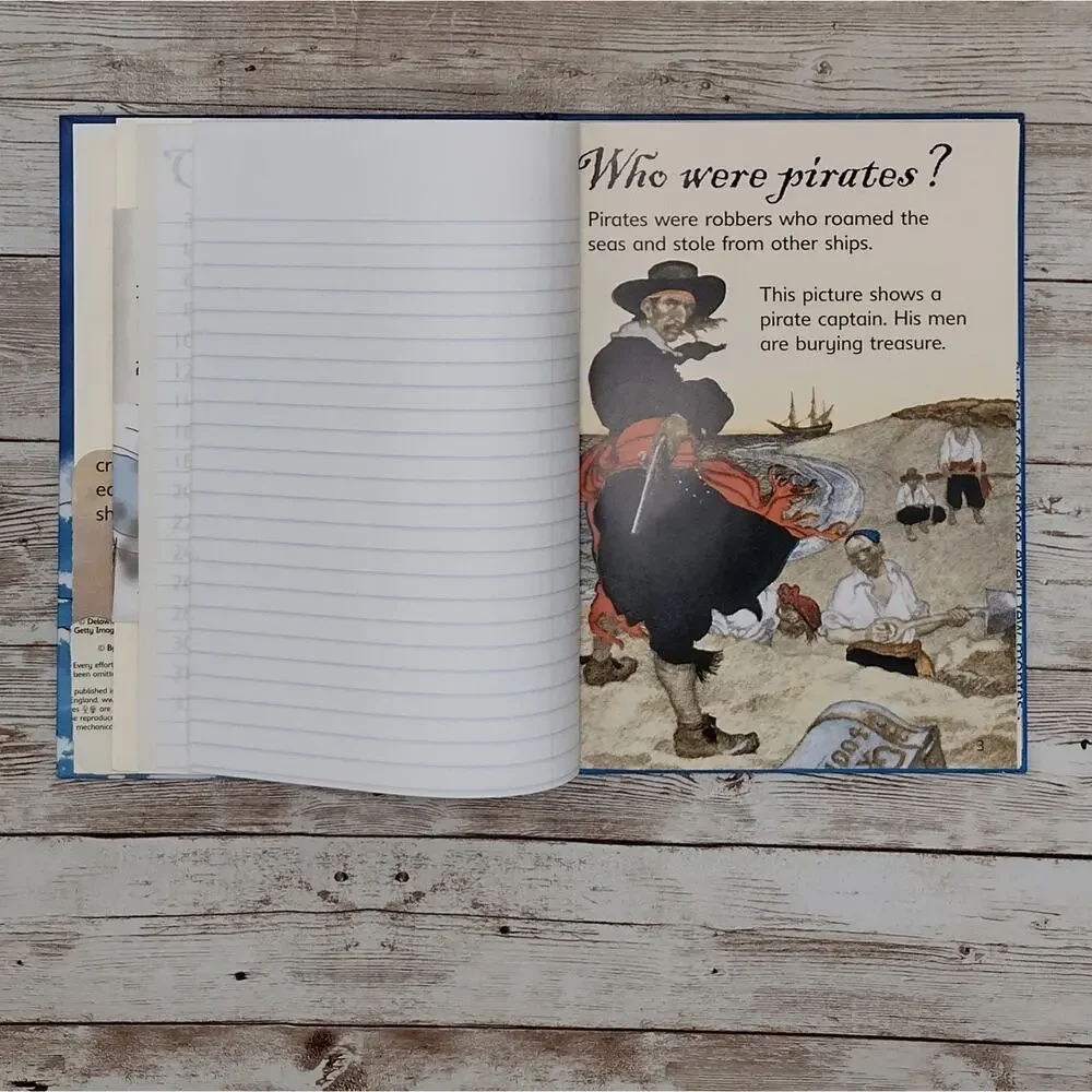 Pirates Rebound Book Journal, Repurposed Children's Book, Upcycled Notebook
